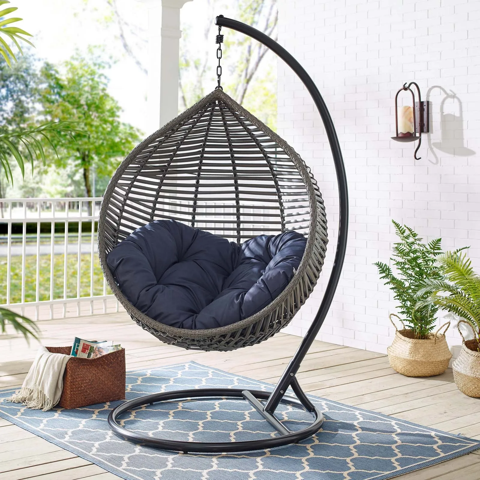 Tulum Outdoor Patio Swing Chair With the Stand