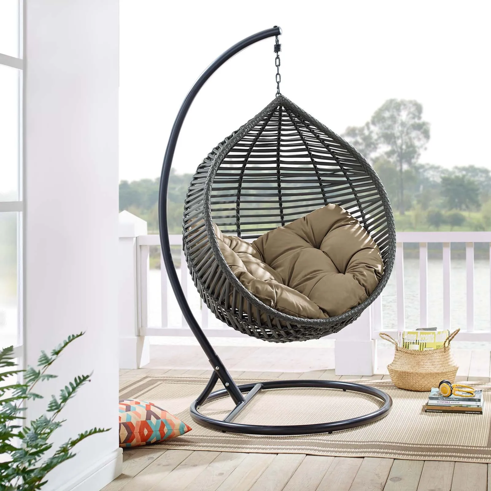 Tulum Outdoor Patio Swing Chair With the Stand