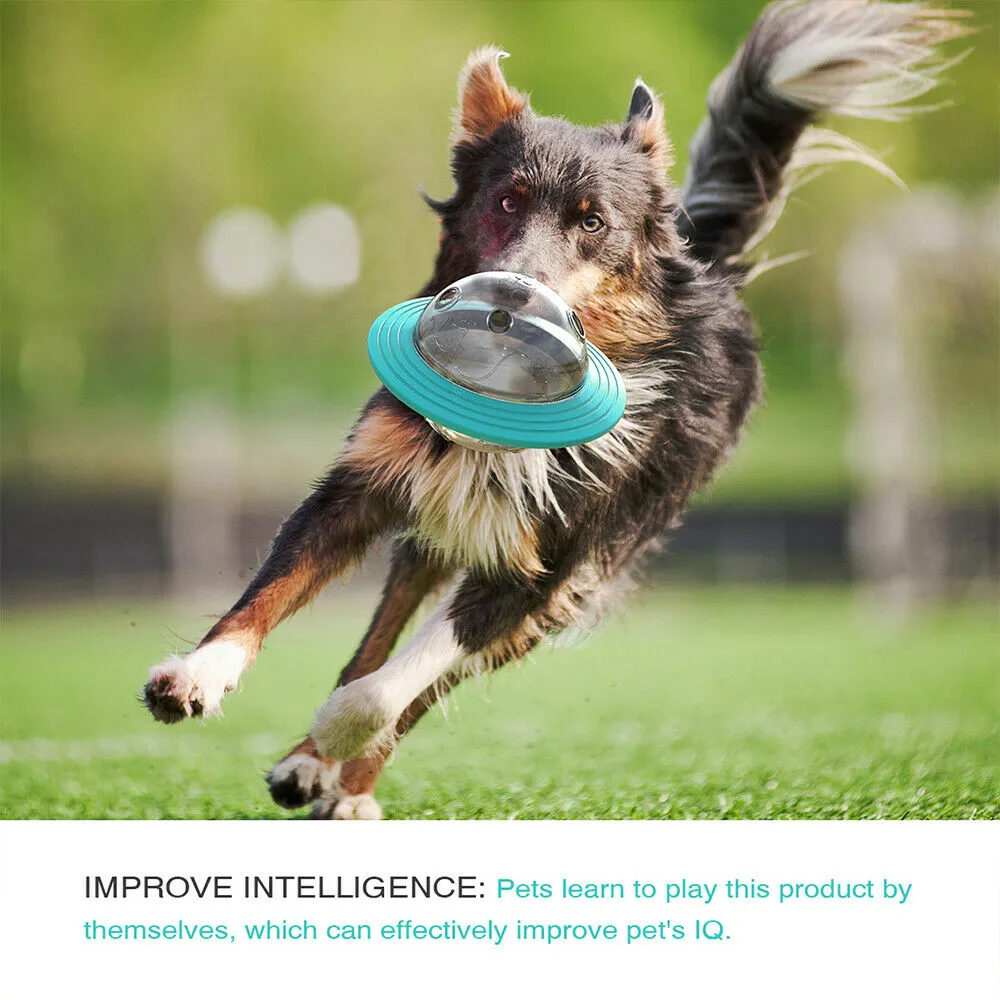 UFO Toy Ball Interactive Interesting Flying Pet Saucer Feeder