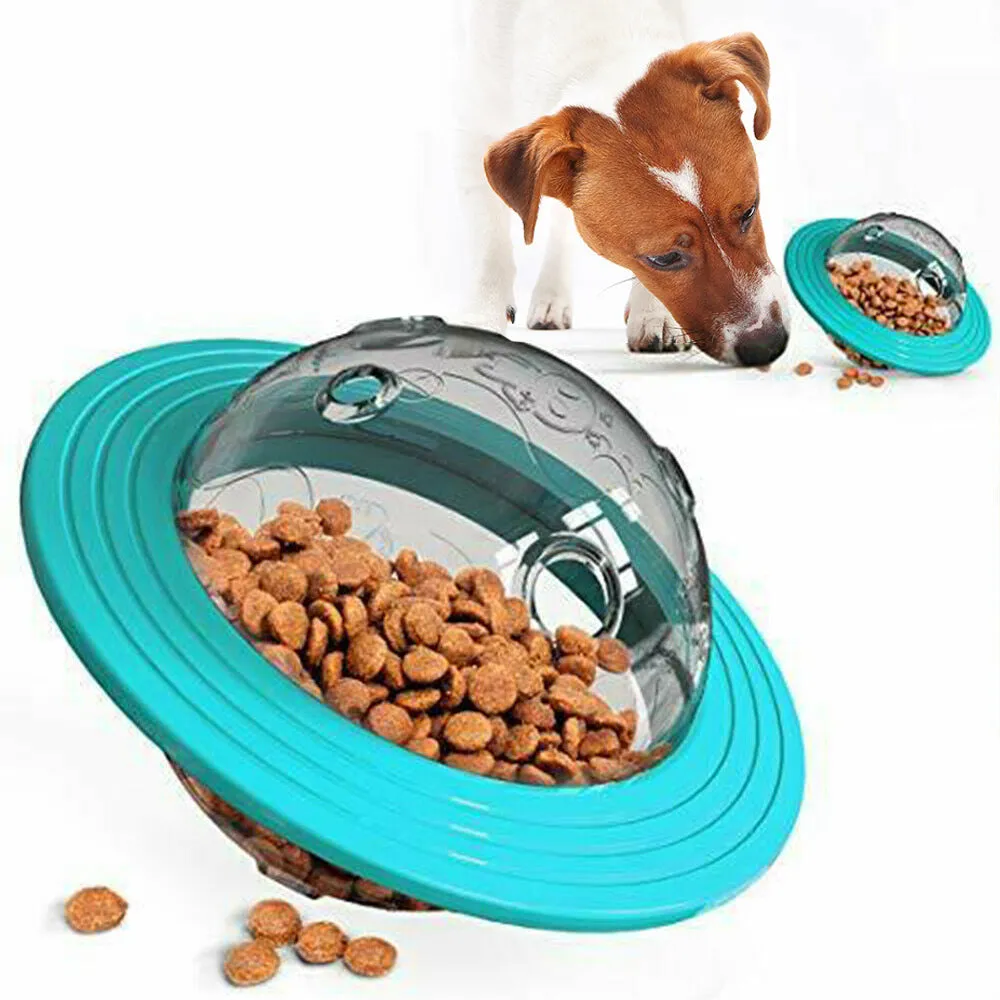 UFO Toy Ball Interactive Interesting Flying Pet Saucer Feeder
