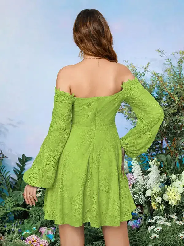Women’s elegant and sweet Lace one-shoulder Dress