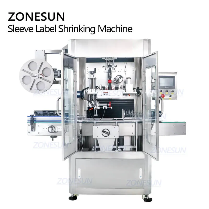 ZONESUN Automatic Cap Mineral Water Beverage Bottle PVC Film Sleeve Label Machine