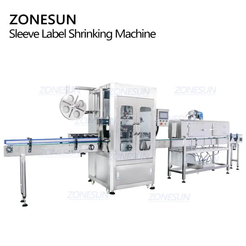 ZONESUN Automatic Cap Mineral Water Beverage Bottle PVC Film Sleeve Label Machine